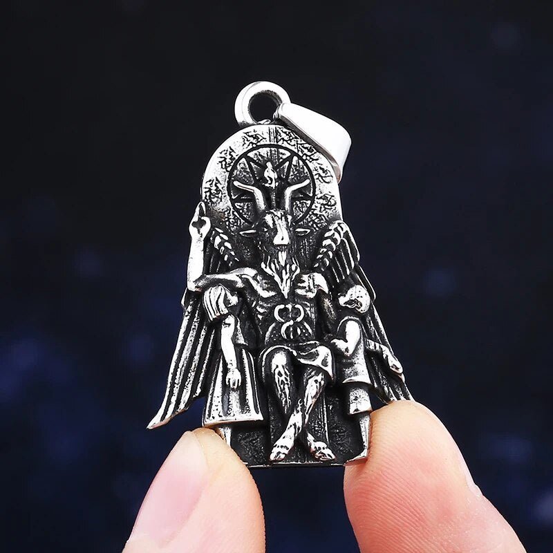 The Throne Of The Baphomet Pendant - Chrome Cult