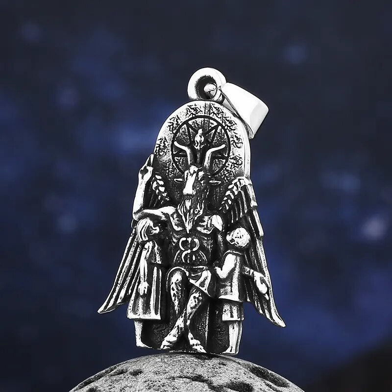 The Throne Of The Baphomet Pendant - Chrome Cult