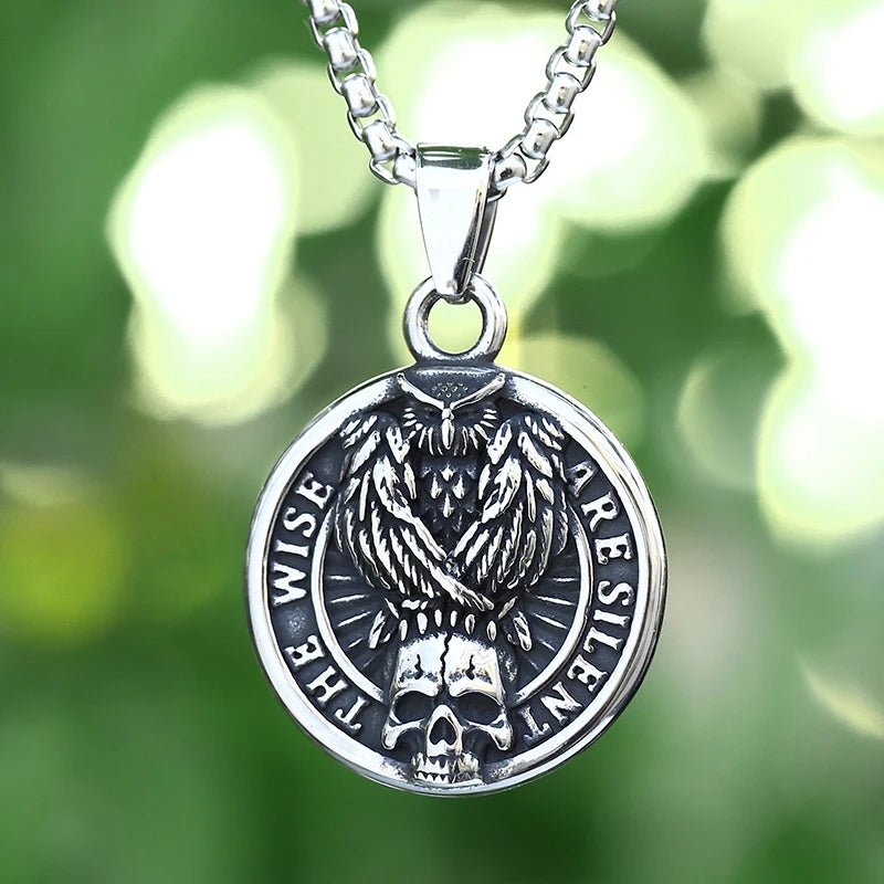 The Wise Are Silent Skull Pendant - Chrome Cult