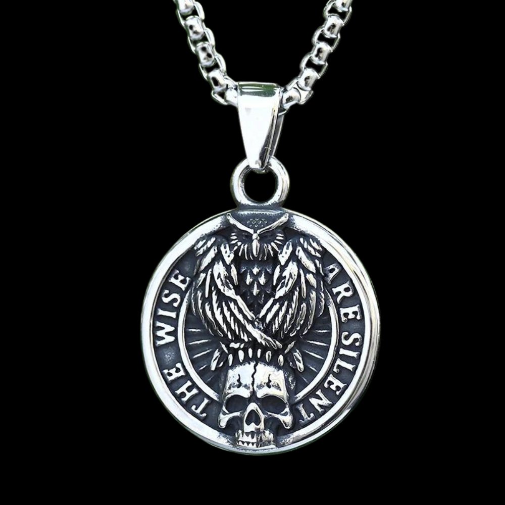 The Wise Are Silent Skull Pendant - Chrome Cult