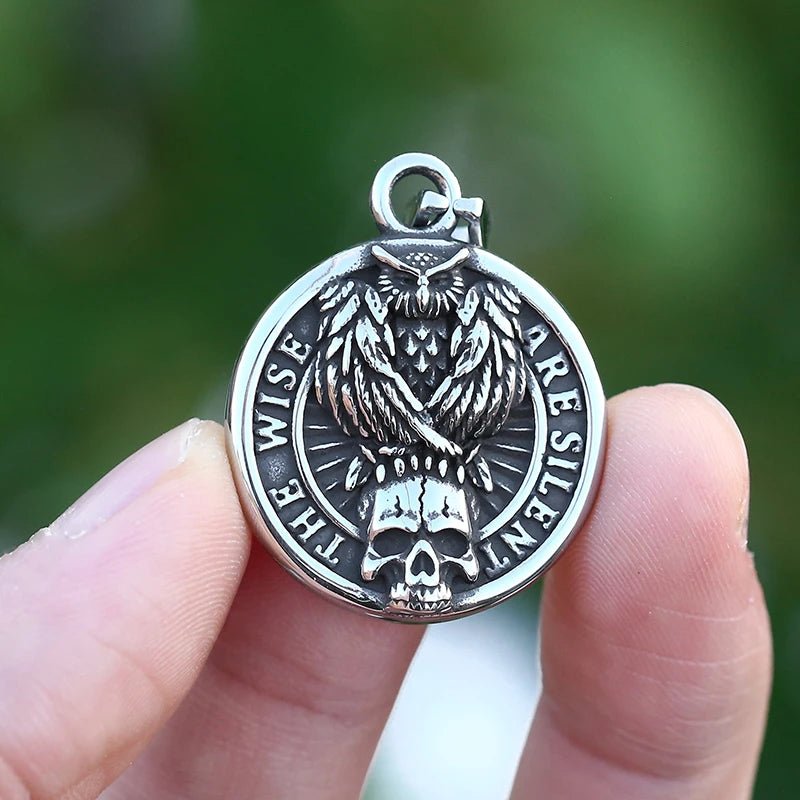 The Wise Are Silent Skull Pendant - Chrome Cult