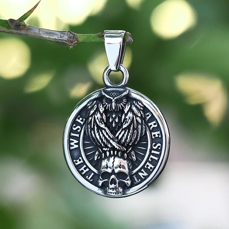 The Wise Are Silent Skull Pendant - Chrome Cult
