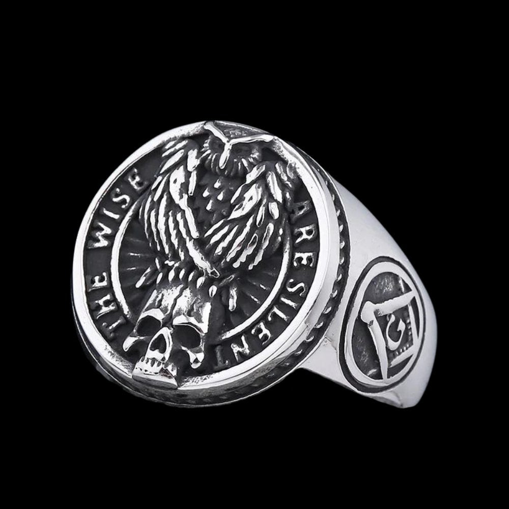 The Wise Are Silent Skull Ring - Chrome Cult