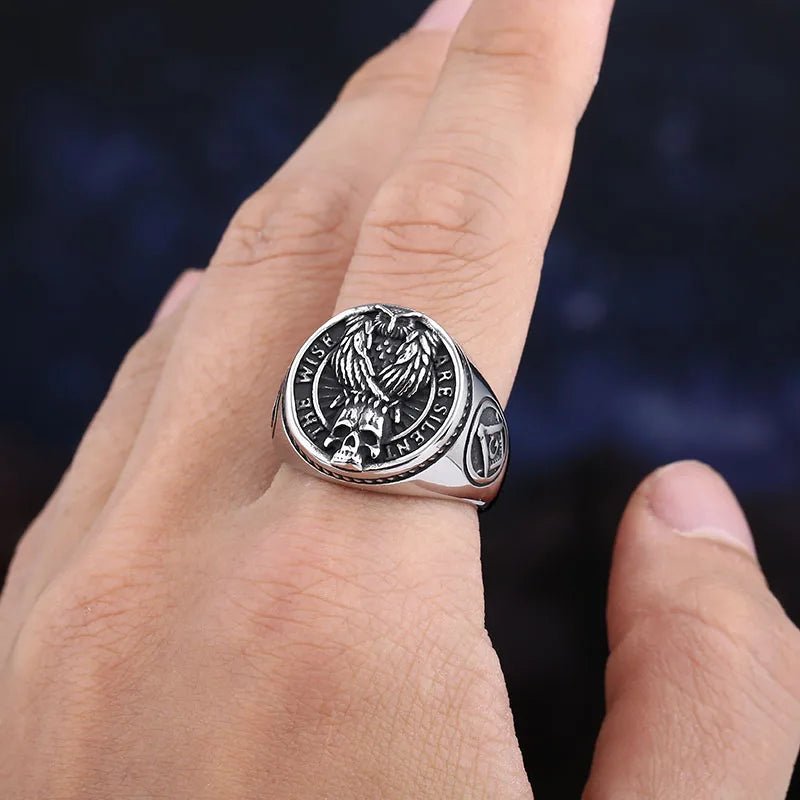 The Wise Are Silent Skull Ring - Chrome Cult