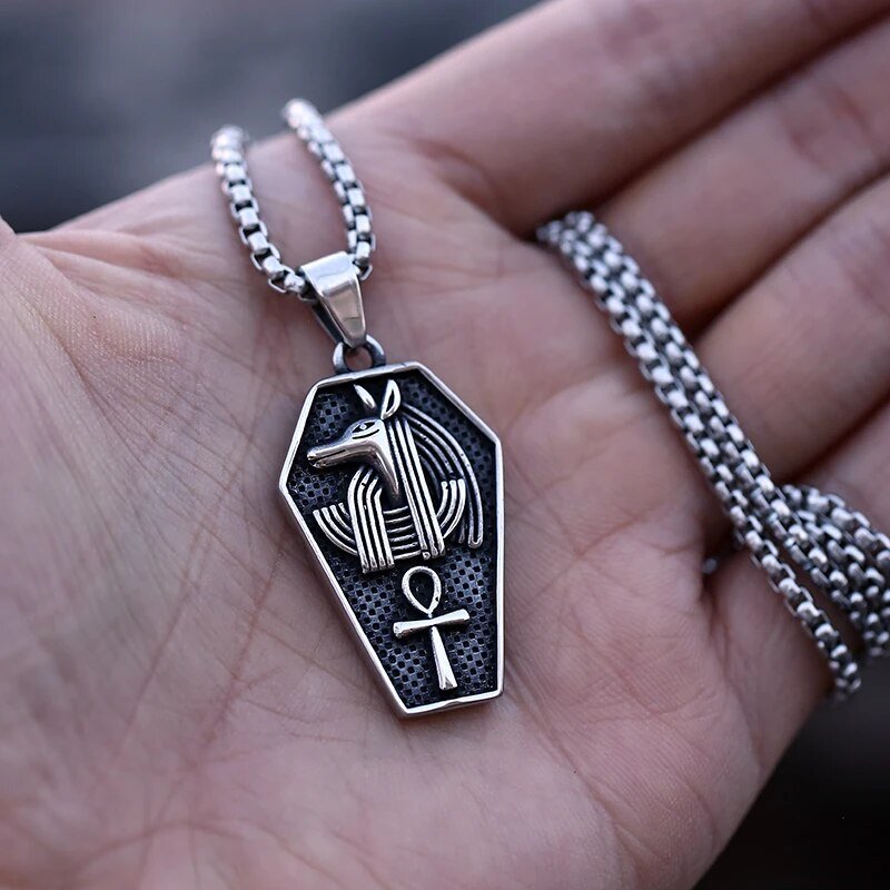 Tomb Of Anubis Cross Pendant - Chrome Cult