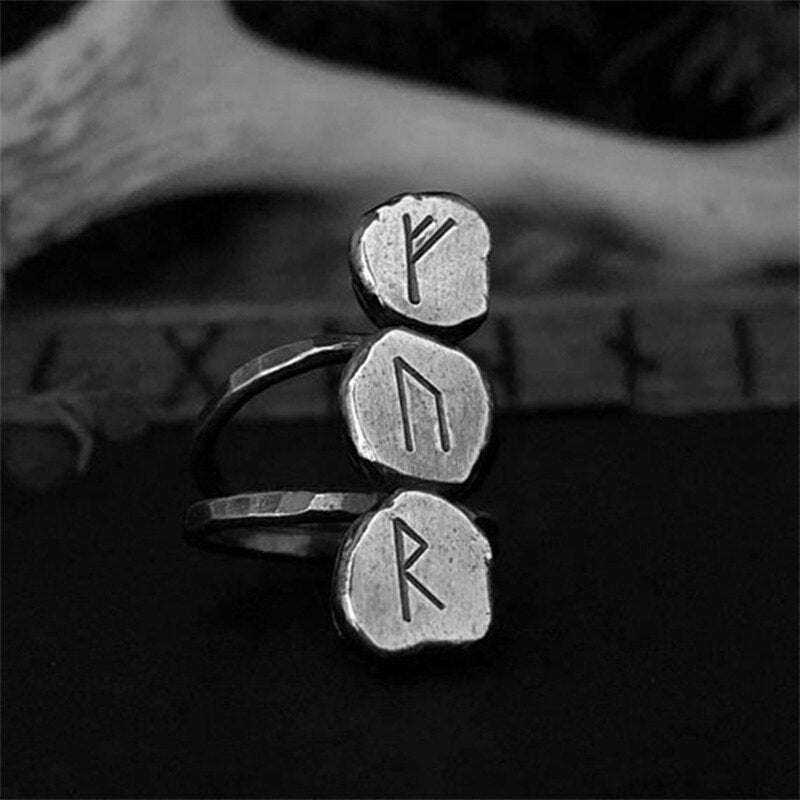 Trio Viking Symbol Ring - Chrome Cult