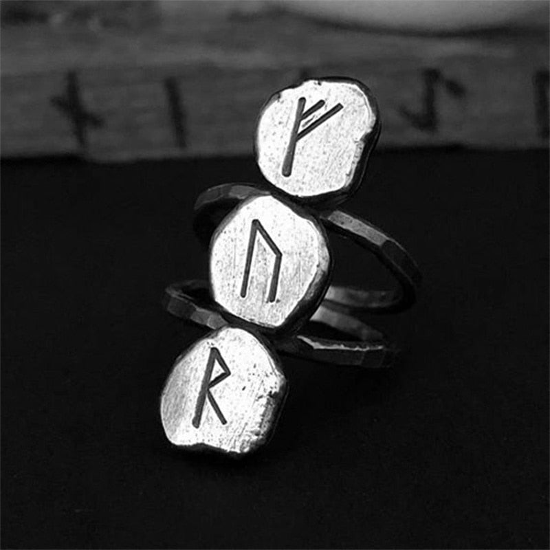 Trio Viking Symbol Ring - Chrome Cult