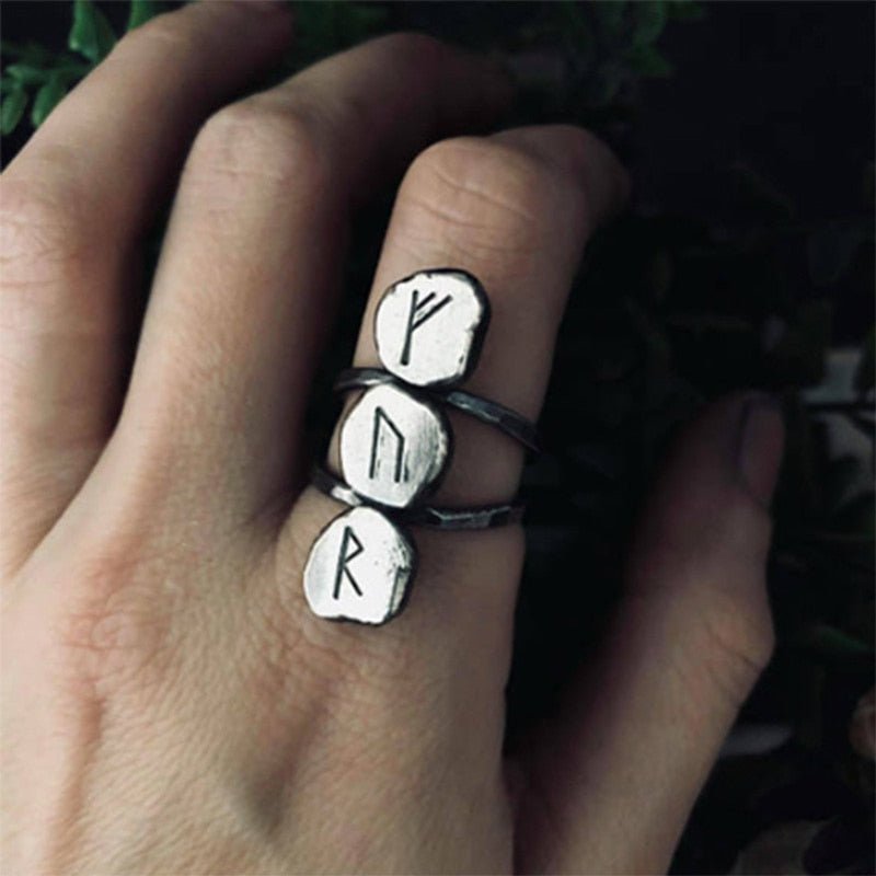 Trio Viking Symbol Ring - Chrome Cult