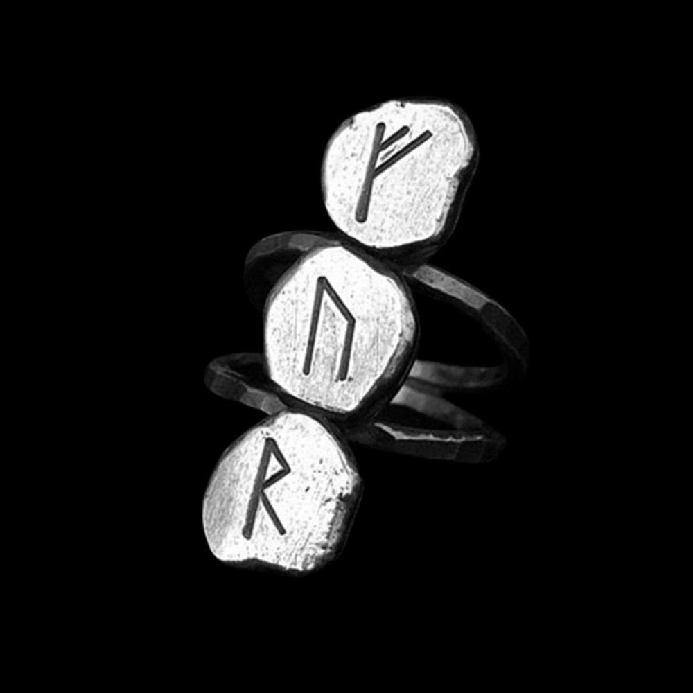 Trio Viking Symbol Ring - Chrome Cult