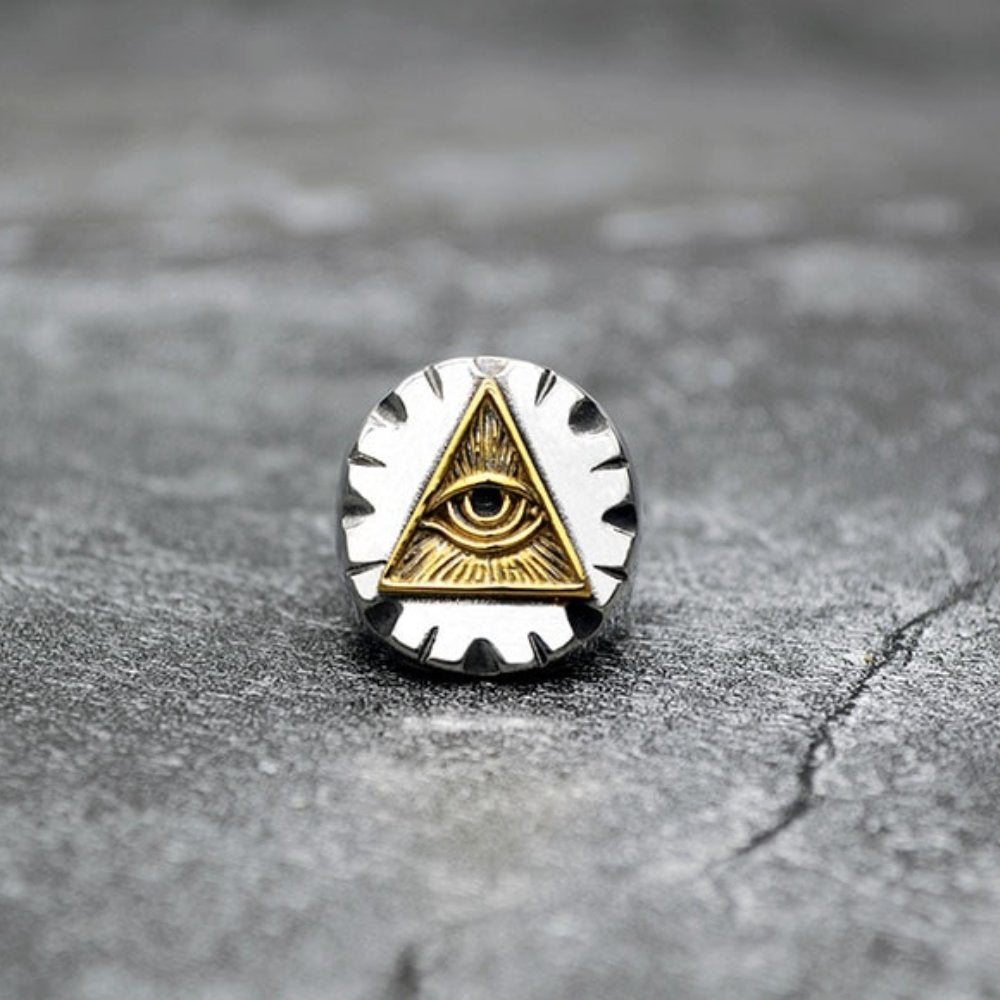 Two Tone Eye Of Providence Ring - Chrome Cult