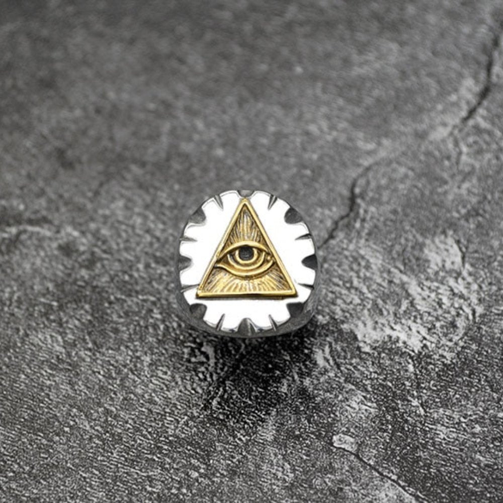 Two Tone Eye Of Providence Ring - Chrome Cult