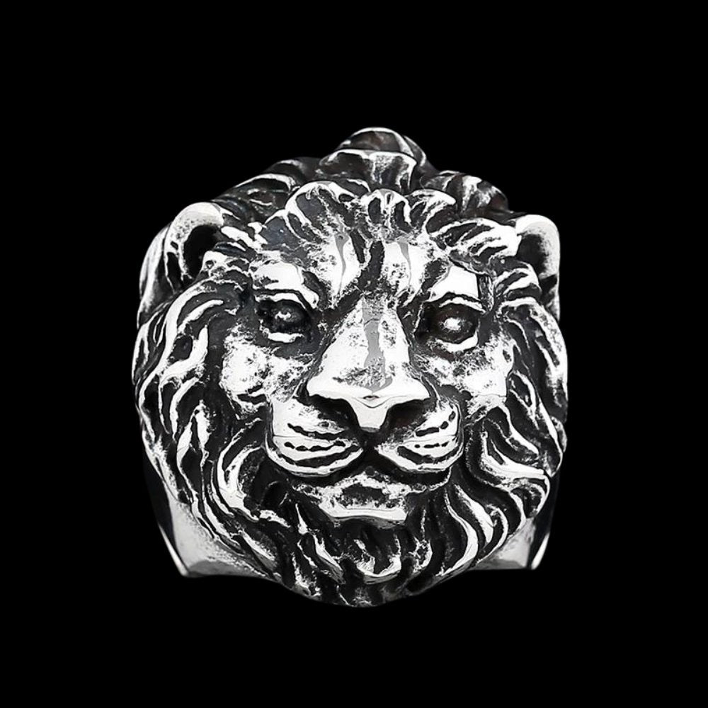 Uncaged Lion Head Ring - Chrome Cult