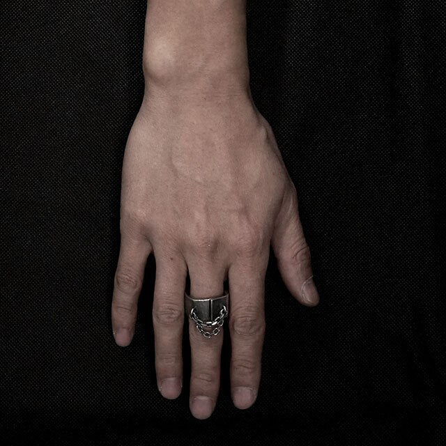 Unique Chain Asymmetric Ring - Chrome Cult