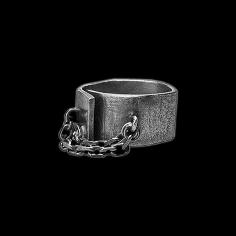 Unique Chain Asymmetric Ring - Chrome Cult