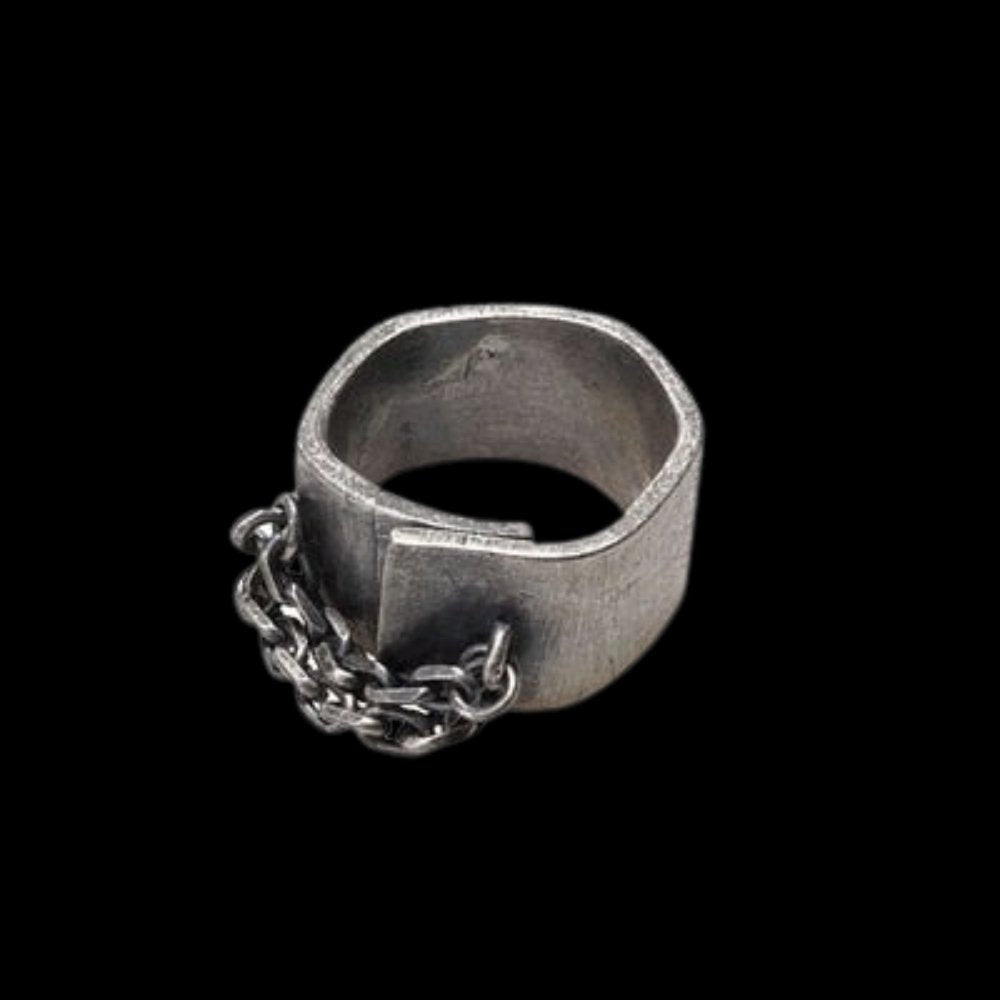 Unique Chain Asymmetric Ring - Chrome Cult