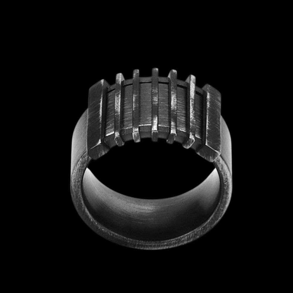 Unique Grill Geometric Ring - Chrome Cult