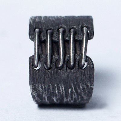 Unique Line Geometric Ring - Chrome Cult