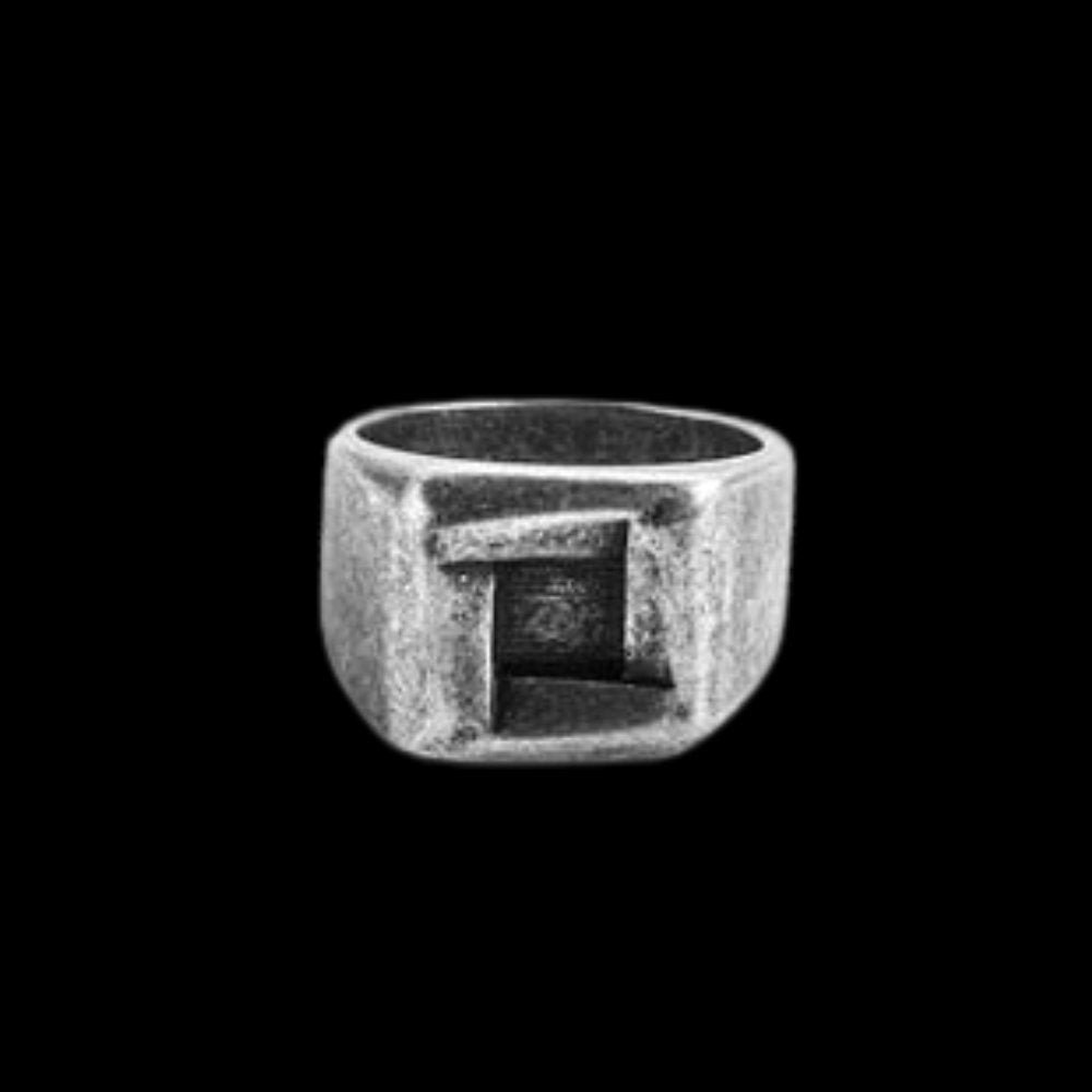 Unique Square Geometric Ring - Chrome Cult