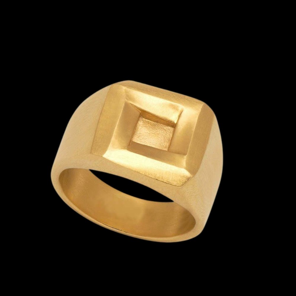 Unique Square Geometric Ring - Chrome Cult