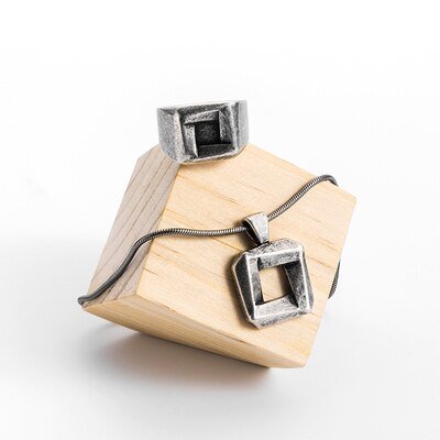 Unique Square Geometric Ring - Chrome Cult