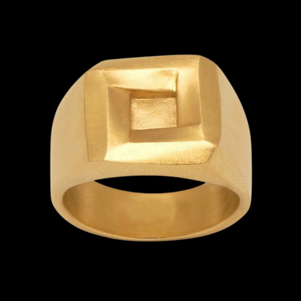 Unique Square Geometric Ring - Chrome Cult