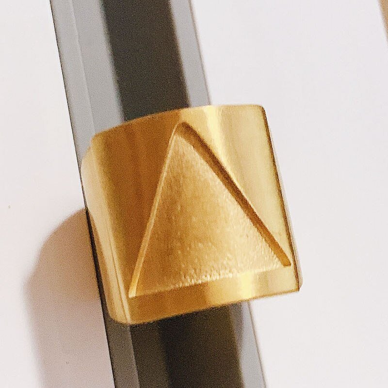 Unique Triangle Geometric Ring - Chrome Cult