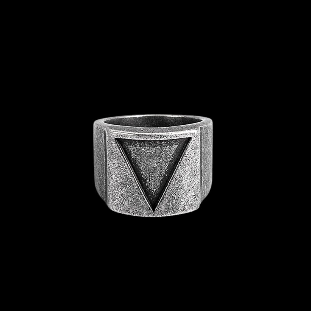 Unique Triangle Geometric Ring - Chrome Cult
