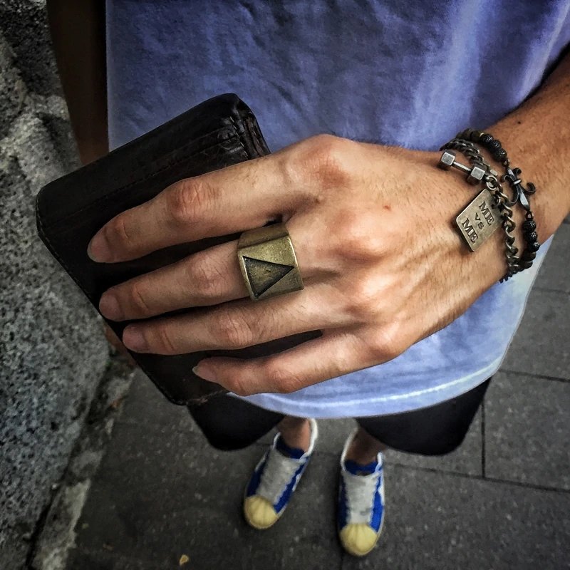 Unique Triangle Geometric Ring - Chrome Cult