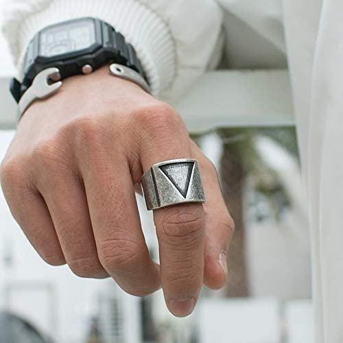 Unique Triangle Geometric Ring - Chrome Cult