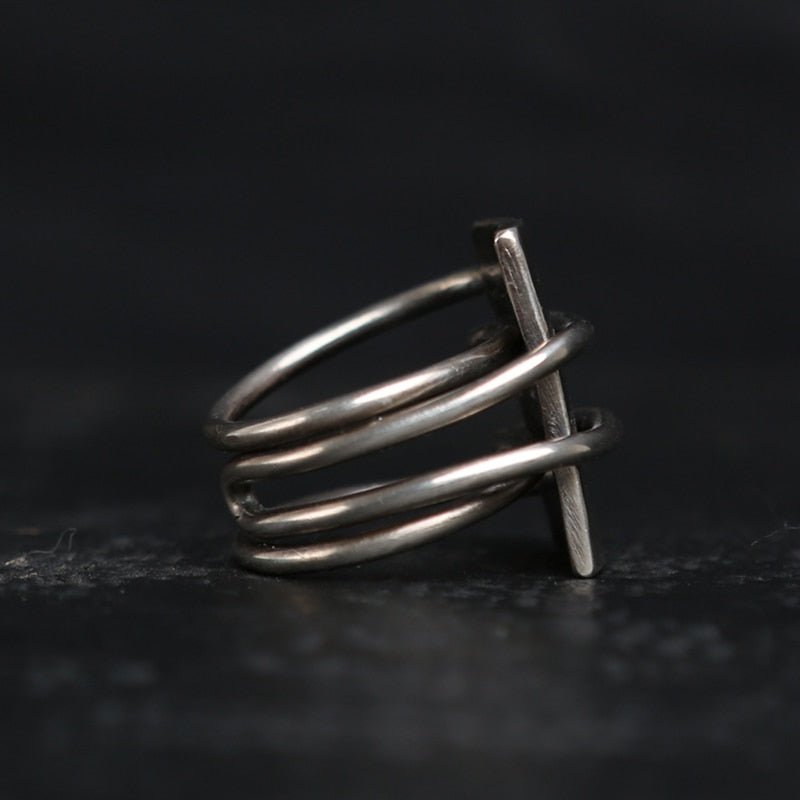 Unique Viking Rectangle Ring - Chrome Cult