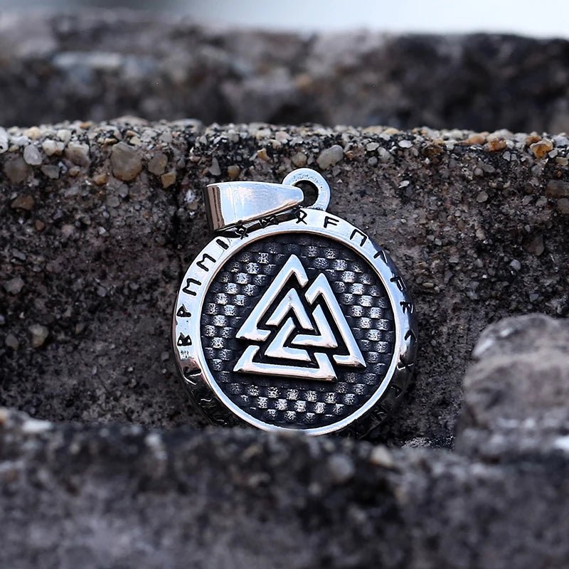 Valknut The Nine Worlds Pendant - Chrome Cult