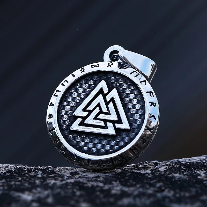 Valknut The Nine Worlds Pendant - Chrome Cult