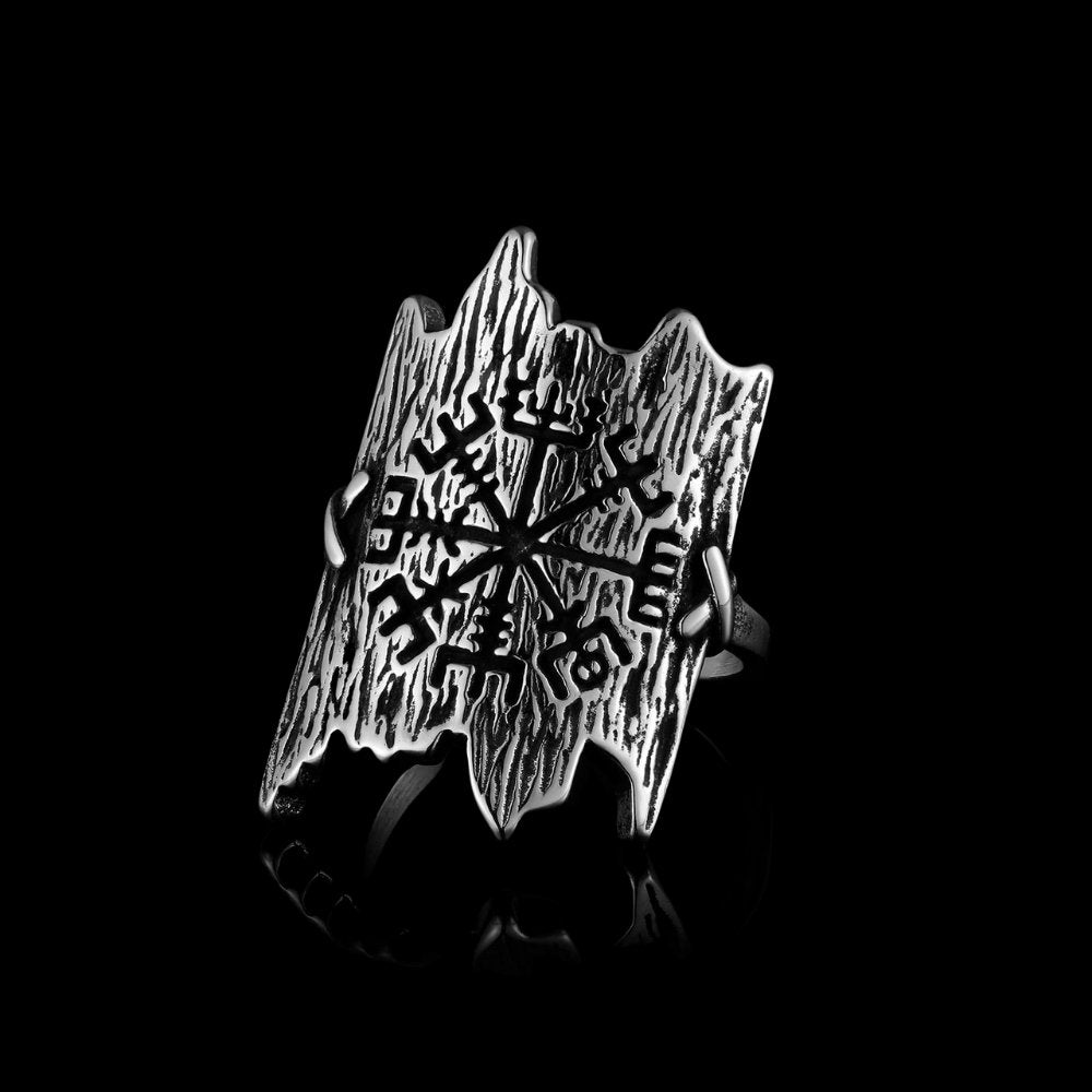 Vegvisir Bark Ring - Chrome Cult