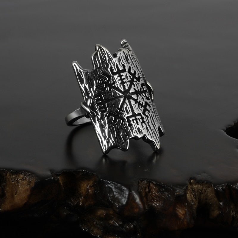 Vegvisir Bark Ring - Chrome Cult