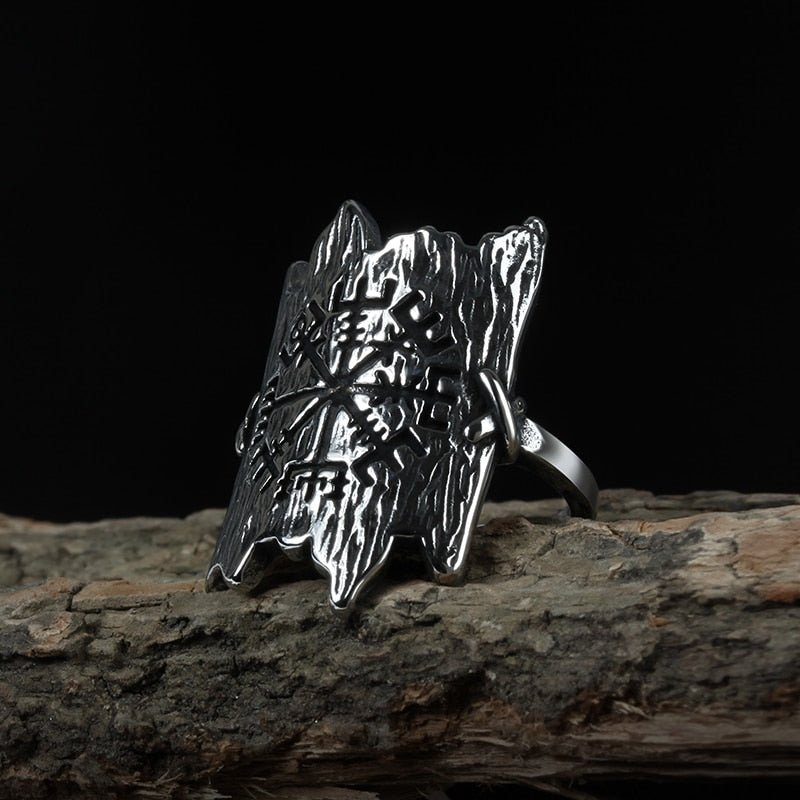 Vegvisir Bark Ring - Chrome Cult