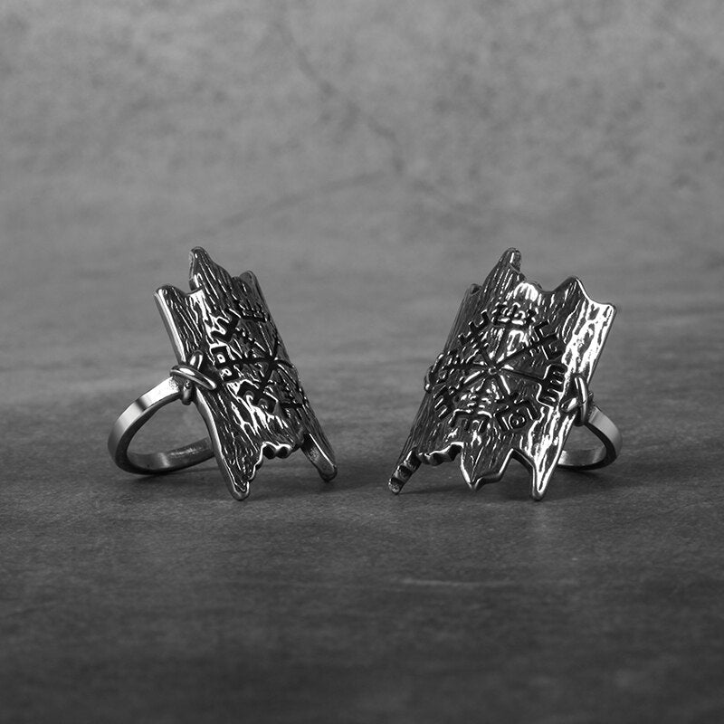 Vegvisir Bark Ring - Chrome Cult