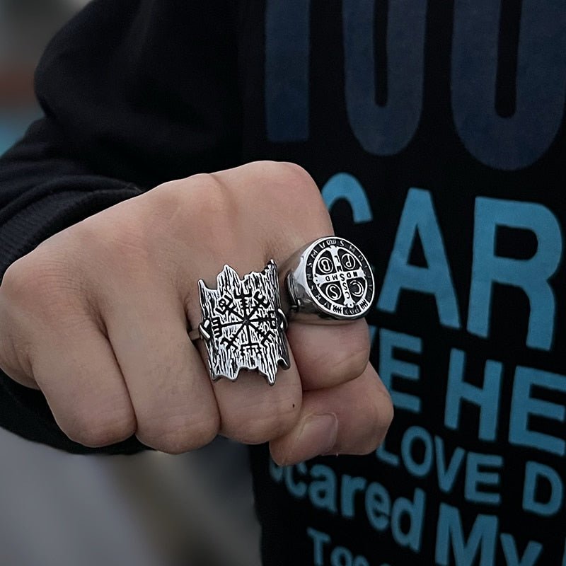 Vegvisir Bark Ring - Chrome Cult