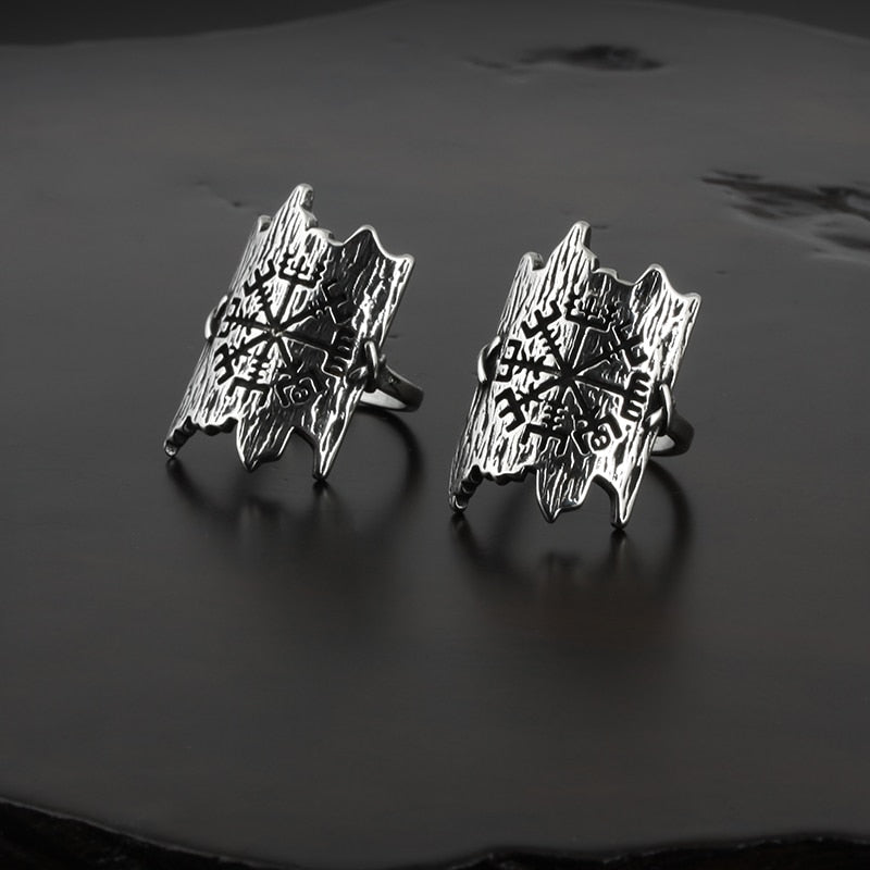 Vegvisir Bark Ring - Chrome Cult