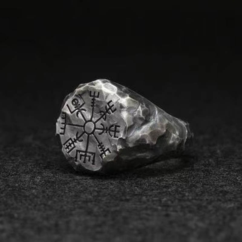 Vegvisir Magic Compass Viking Ring - Chrome Cult