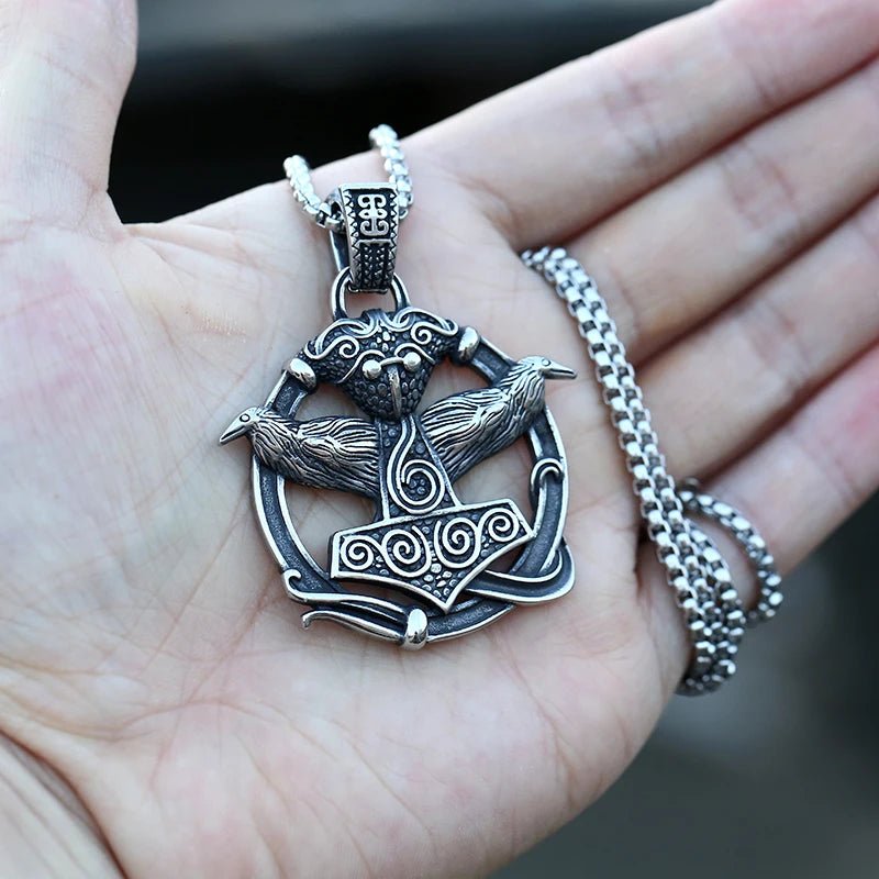 Viking Algiz Defender Pendant - Chrome Cult