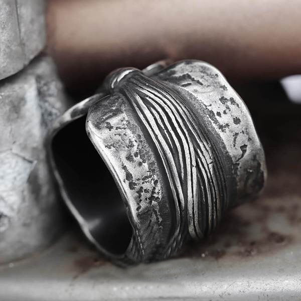 Viking Knotted Rope Ring - Chrome Cult