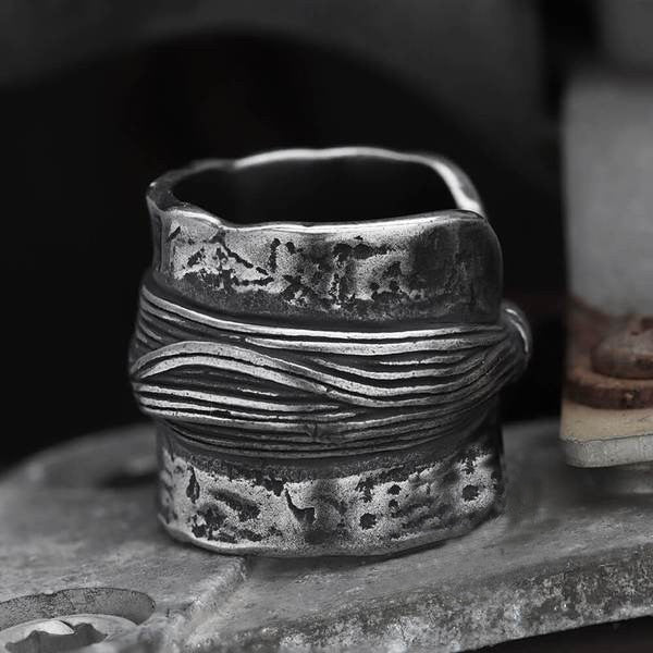 Viking Knotted Rope Ring - Chrome Cult
