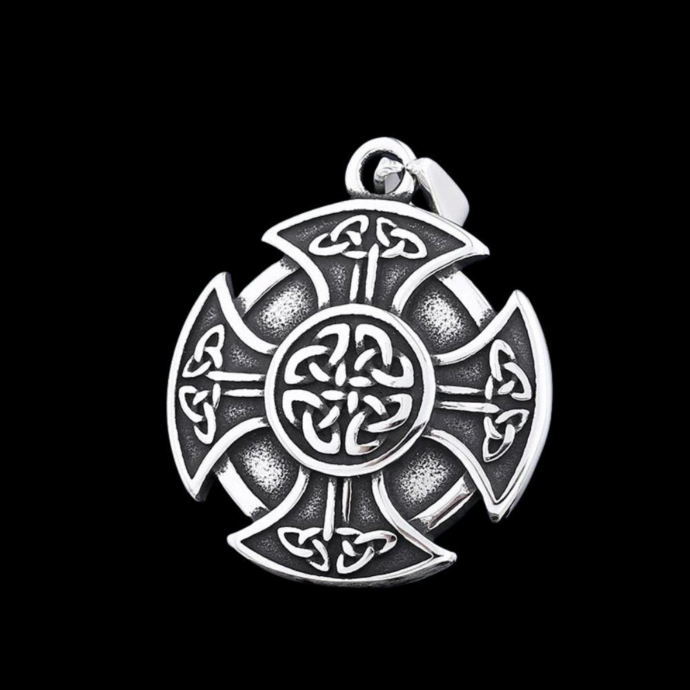 Viking Pattee Cross Triquetra Pendant - Chrome Cult
