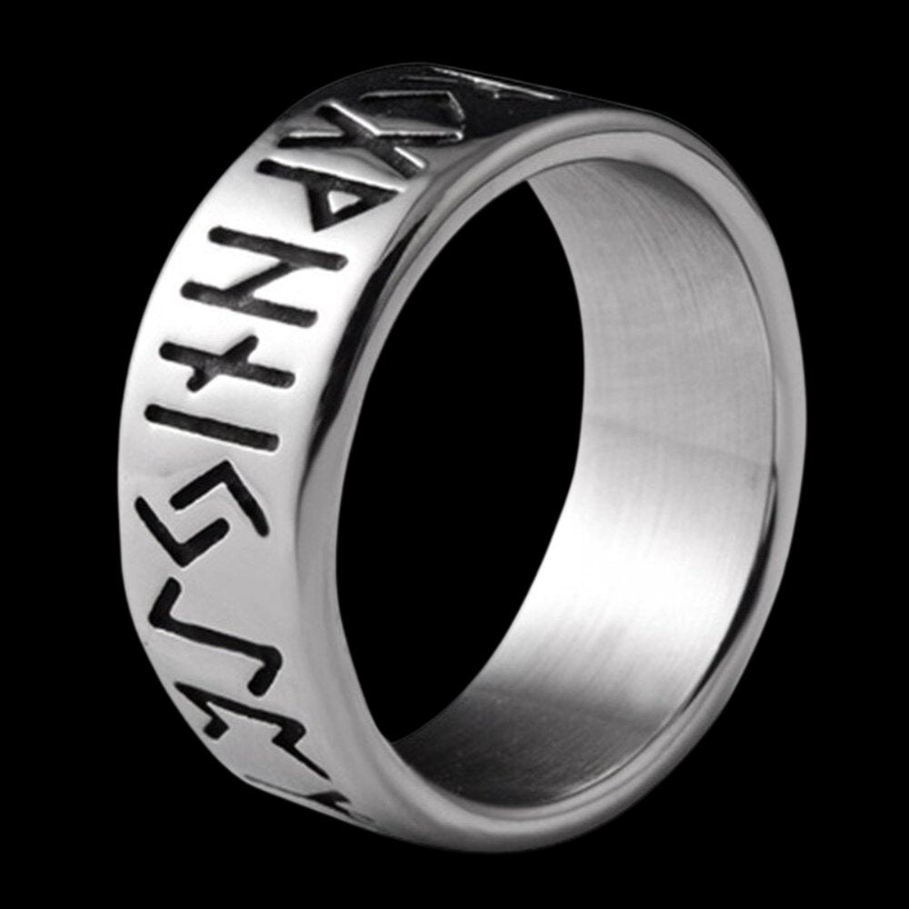 Viking Runes Eternity Ring - Chrome Cult