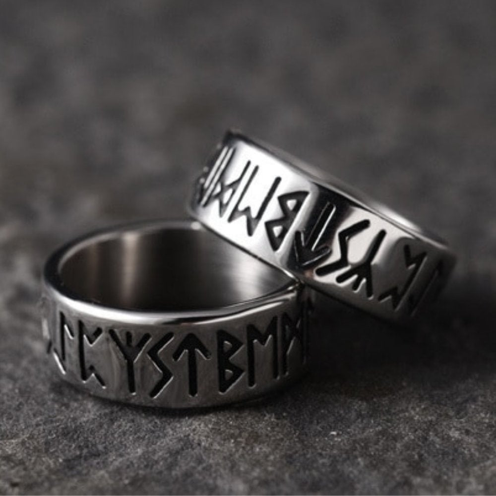 Viking Runes Eternity Ring - Chrome Cult