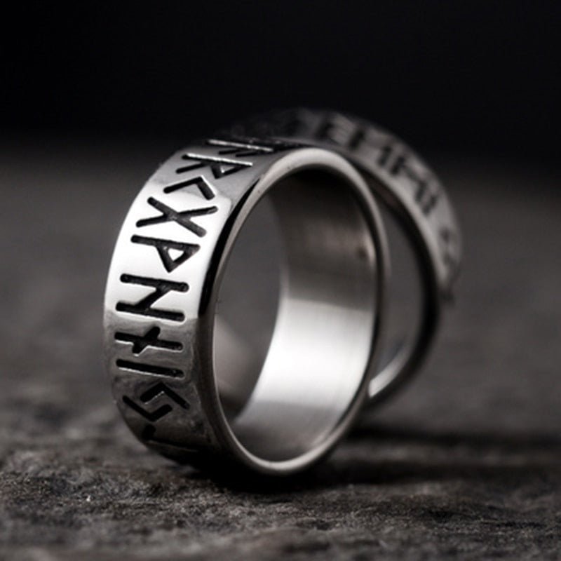 Viking Runes Eternity Ring - Chrome Cult