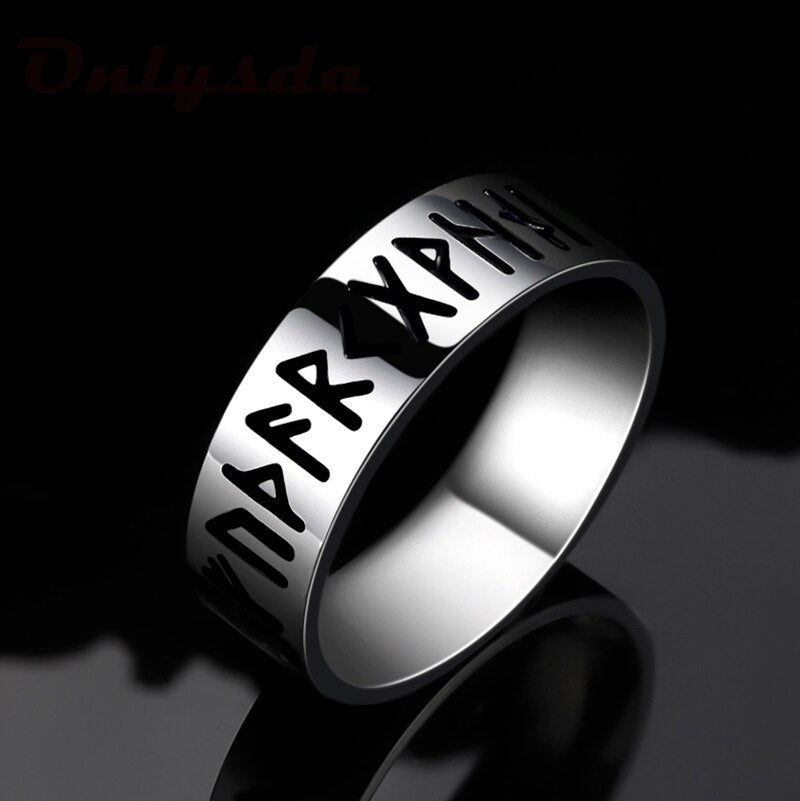 Viking Runes Eternity Ring - Chrome Cult