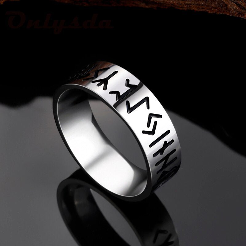 Viking Runes Eternity Ring - Chrome Cult