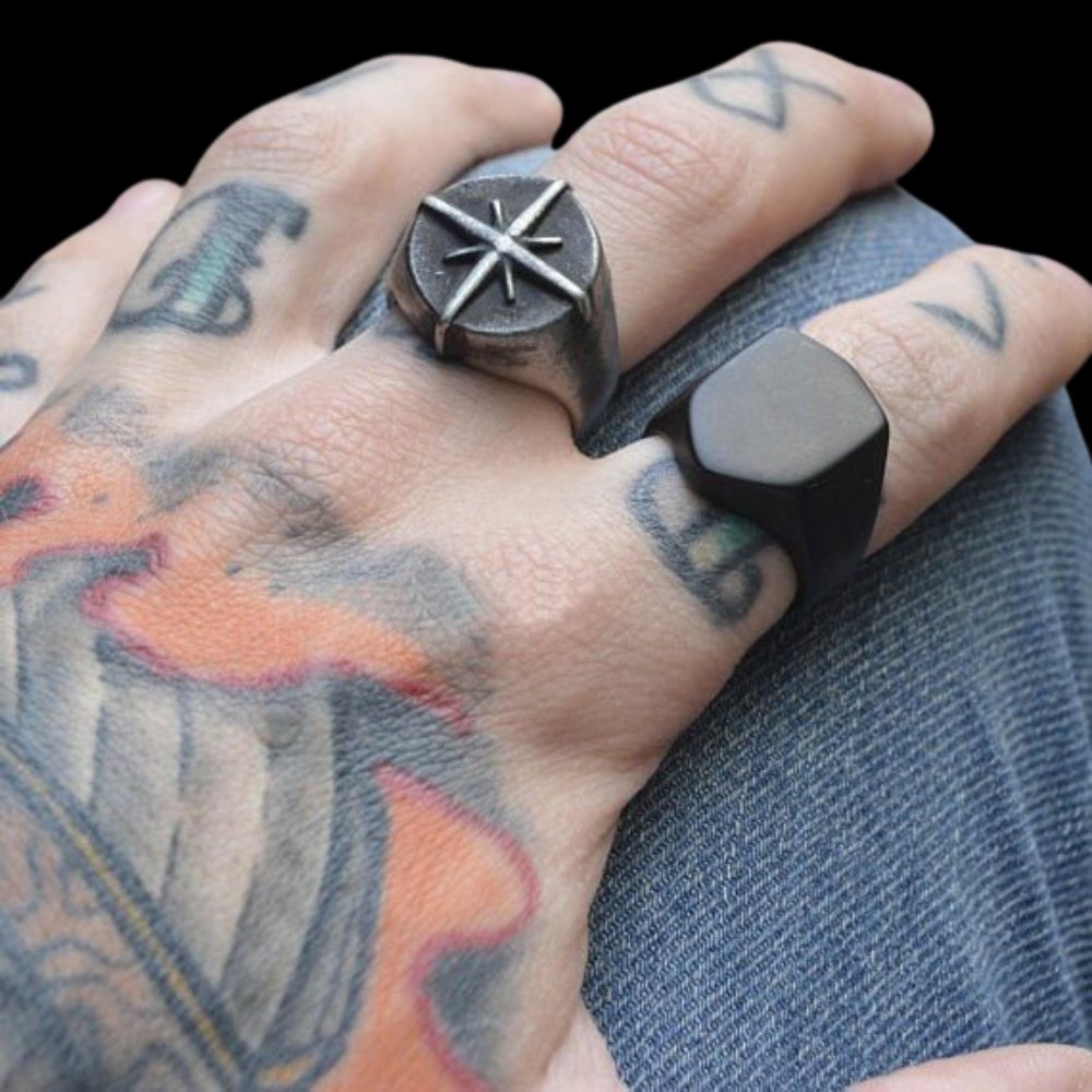 Vintage Compass Ring - Chrome Cult