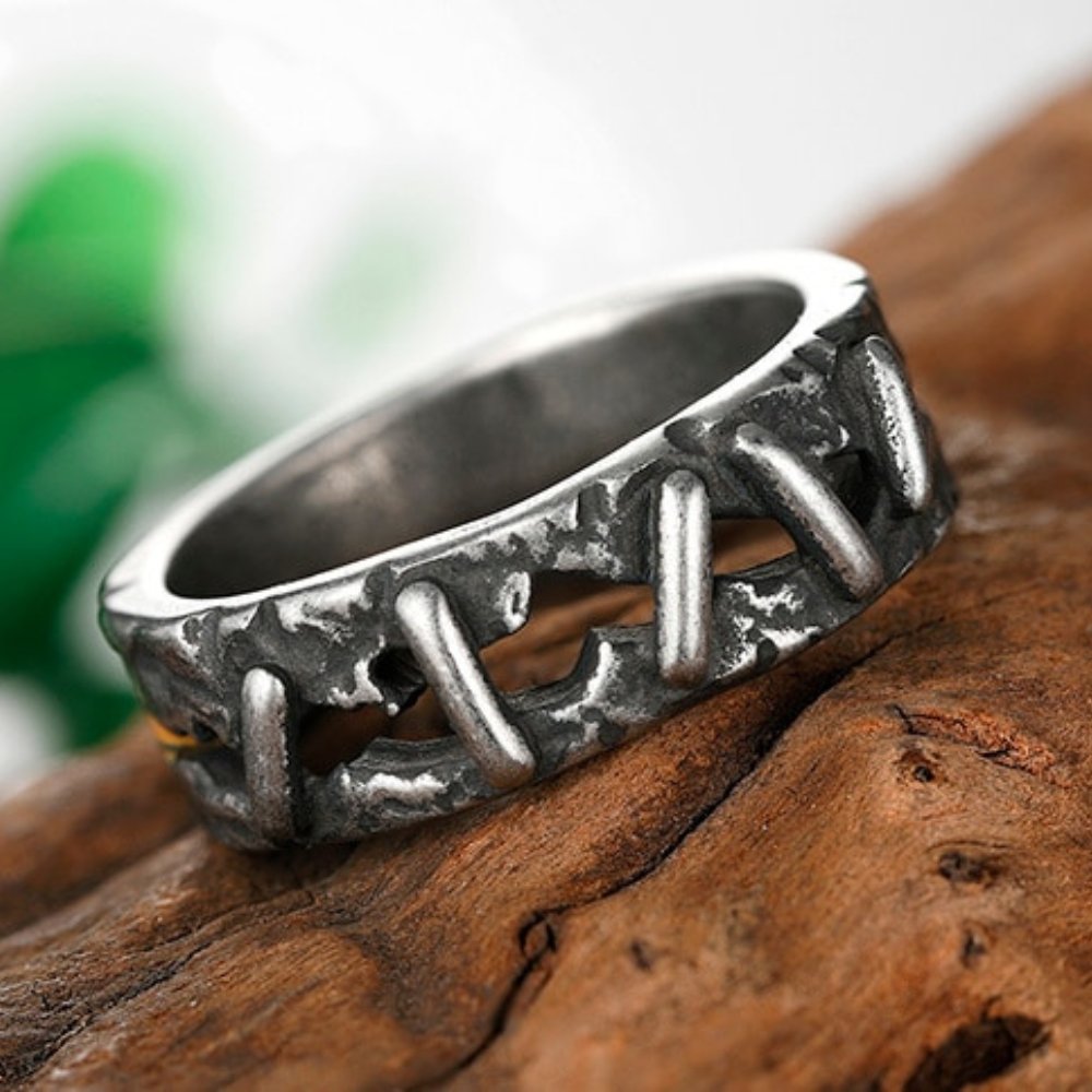 Vintage Frankenstein Flesh Ring | Stainless Steel Gothic Punk